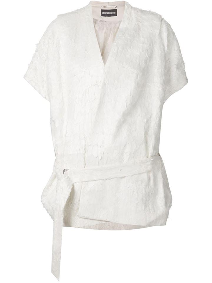 Ann Demeulemeester Feather Texture Loose Fit Coat