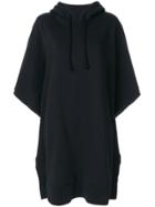 Mm6 Maison Margiela Oversized Rear Print Hoodie Dress - Black