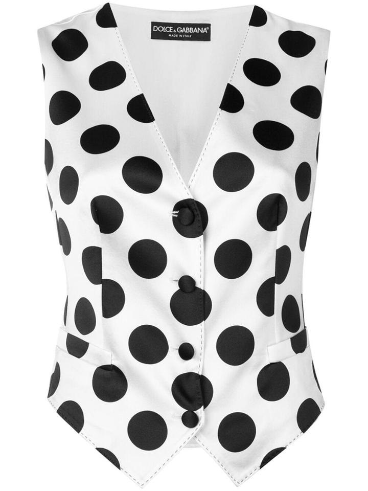 Dolce & Gabbana Polka Dot Waistcoat - White