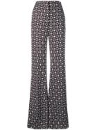 Mulberry Dotted Print Flared Trousers - Blue