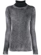 Avant Toi Contrast Turtle Neck Jumper - Grey