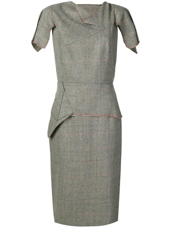 Roland Mouret Vernon Checked Dress - Grey