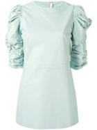 Céline T-shirt With Ruched Half Length Sleeves, Women's, Size: 38, Green, Lamb Skin