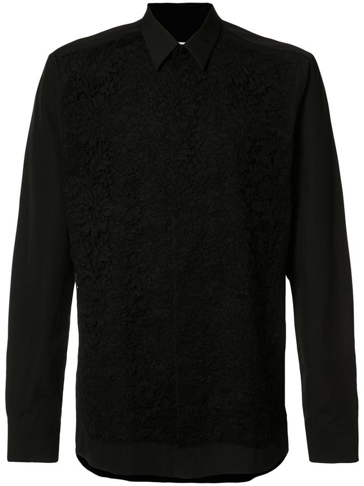 Givenchy Long-sleeved Shirt, Men's, Size: 42, Black, Cotton/viscose/polyamide