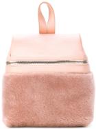 Kara Shearling Zipped Backpack - Pink & Purple