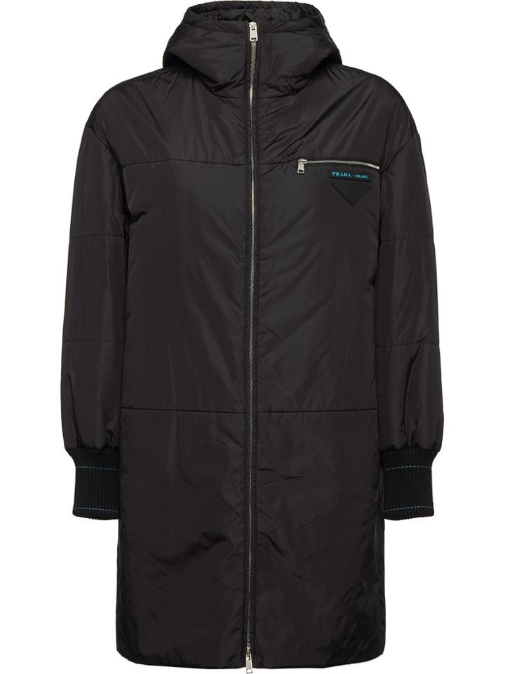 Prada Nylon Padded Parka Coat - Black