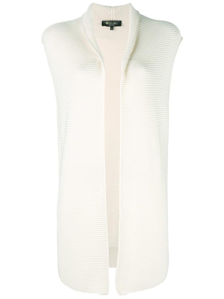 Loro Piana Santiago Sleeveless Cardigan, Women's, Size: 42, Nude/neutrals, Silk/cotton