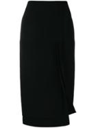 Victoria Beckham Victoria Beckham Side Split Fitted Skirt - Black