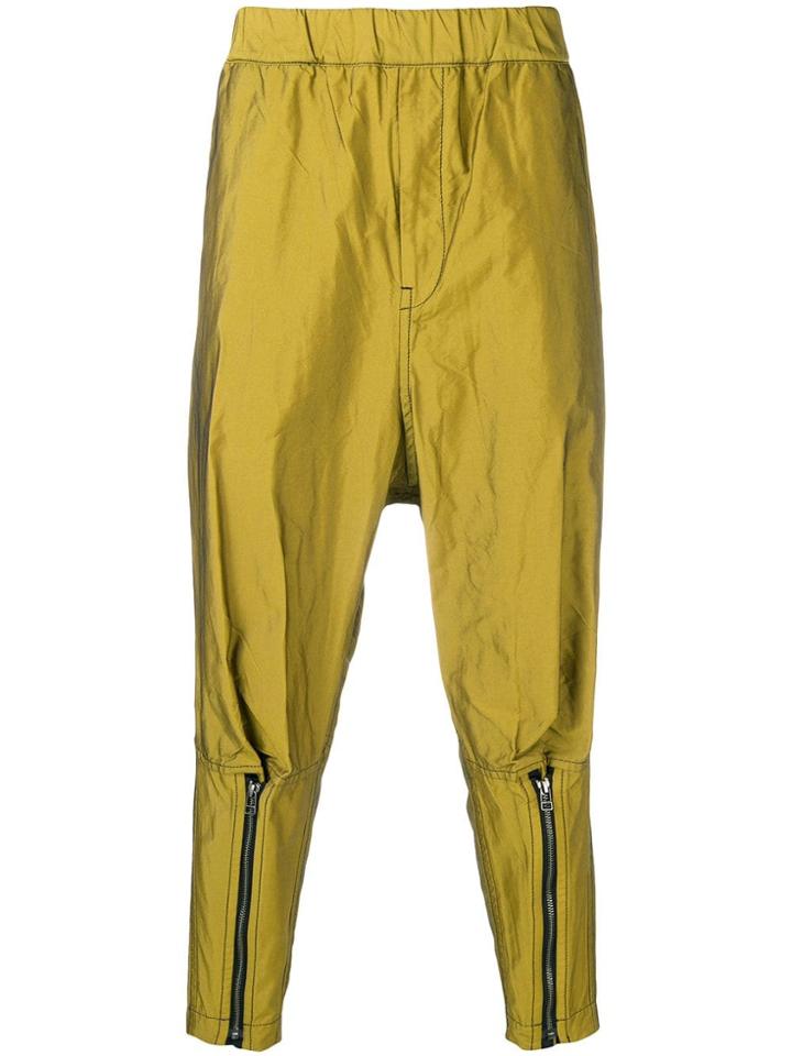 Issey Miyake Elasticated Drop-crotch Trousers - Yellow & Orange