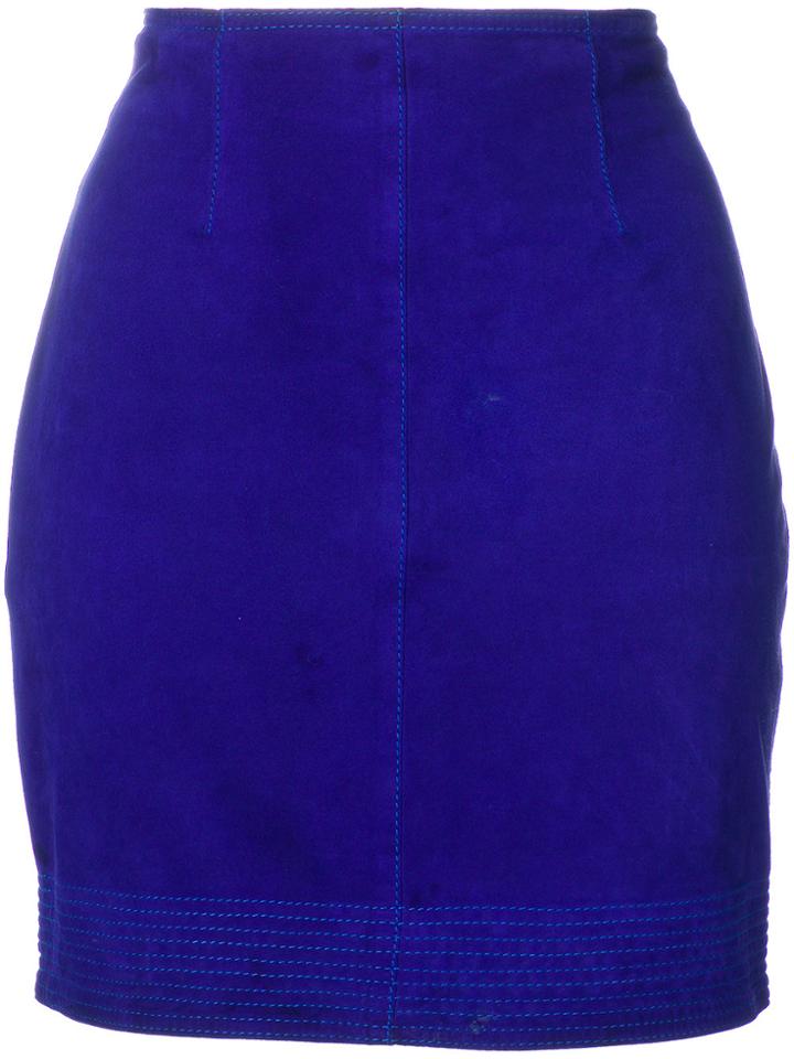 Versace Vintage Fitted Mini Skirt - Blue