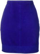 Versace Vintage Fitted Mini Skirt - Blue