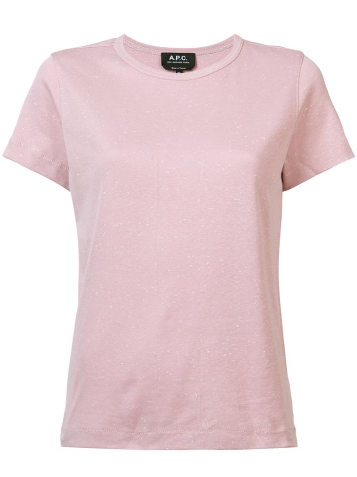 A.p.c. Crew Neck T-shirt - Pink & Purple