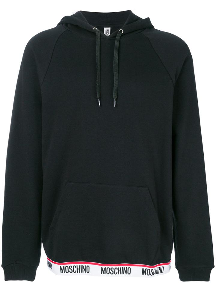 Moschino Logo Trim Hoodie - Black