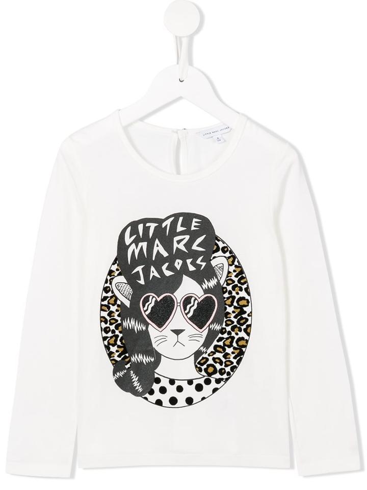 Little Marc Jacobs Cat Print T-shirt, Girl's, Size: 8 Yrs, White