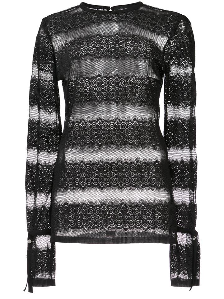Yigal Azrouel Sheer Lace Top - Black