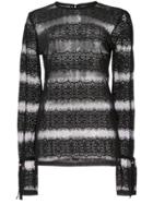 Yigal Azrouel Sheer Lace Top - Black