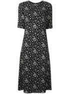 Saint Laurent Star Print Dress, Women's, Size: 42, Black, Viscose/silk