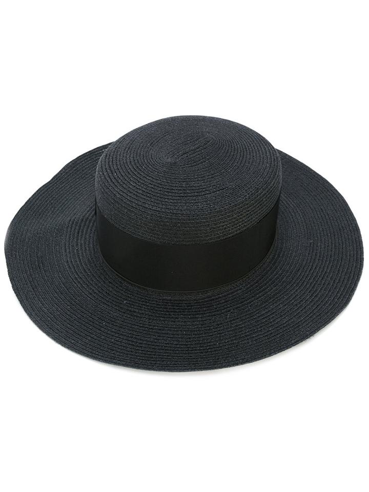 Federica Moretti - Wide Brim Hat - Women - Cotton/hemp/viscose - L, Black, Cotton/hemp/viscose