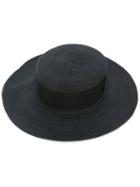 Federica Moretti - Wide Brim Hat - Women - Cotton/hemp/viscose - L, Black, Cotton/hemp/viscose