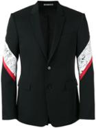 Dior Homme Striped Panel Blazer, Men's, Size: 52, Black, Wool/cupro/polyurethane/cotton