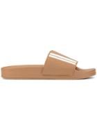 Brunello Cucinelli Striped Sliders - Brown
