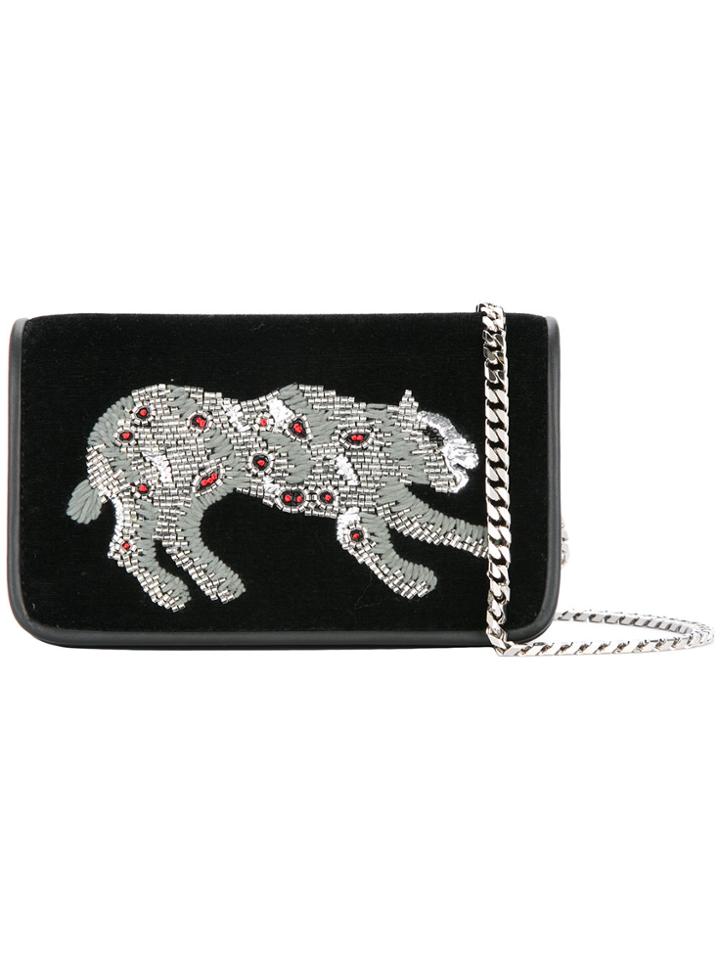 Les Petits Joueurs Ginny Leopard Tote - Black