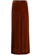 Bellerose Velour Cropped Palazzo Trousers - Brown