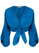 Adriana Degreas Lace Up Shirt - Blue