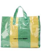 Comme Des Garçons Shirt Striped Large Tote - Yellow & Orange