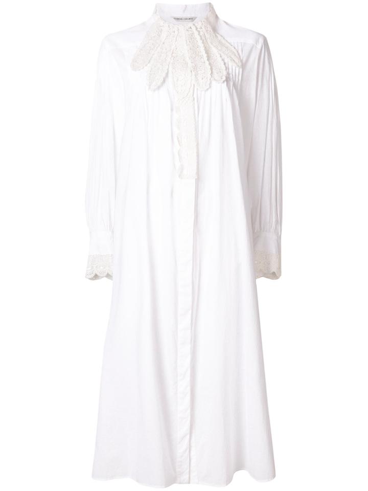 Tsumori Chisato Lace Petal Trim Shift Dress - White