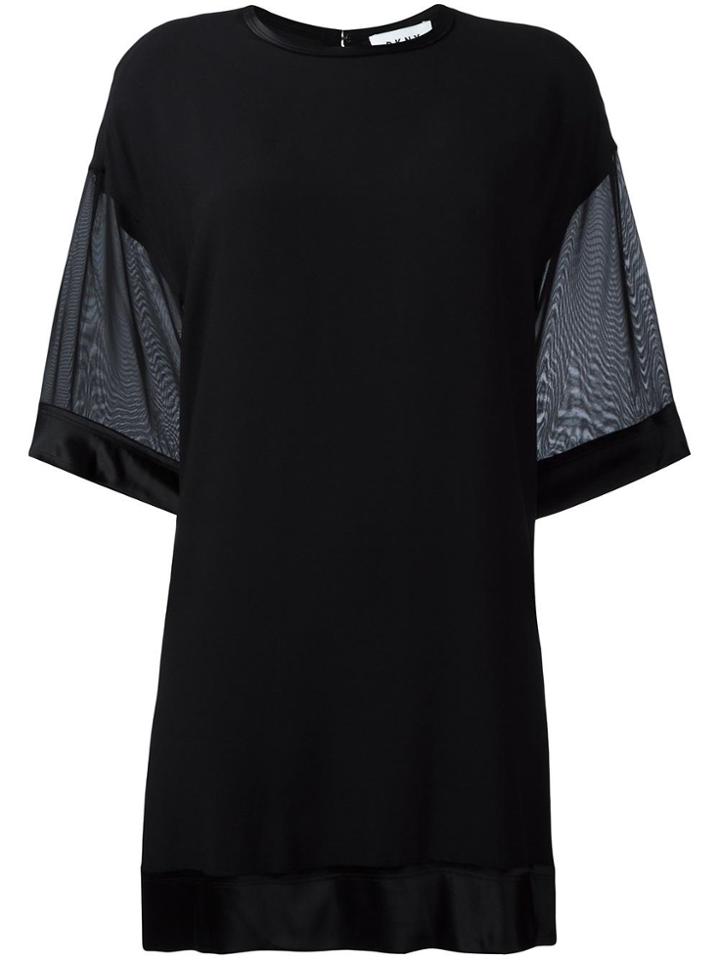 Dkny Sheer Sleeved Top - Black