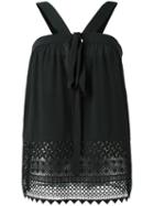 No21 V-neck Shift Blouse, Women's, Size: 42, Black, Acetate/silk/polyester