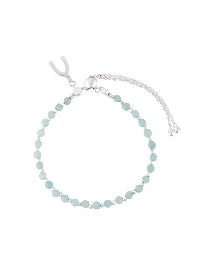 Astley Clarke Amazonite Wishbone Kula Bracelet, Women's, Metallic, Silver