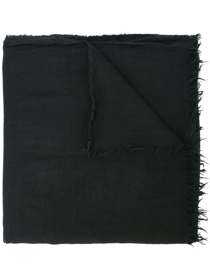 Rick Owens Raw Edge Scarf - Black