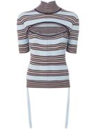 Fendi Striped Short-sleeve Top - Blue