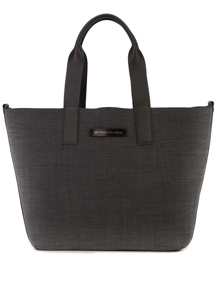 Brunello Cucinelli Trapeze Shaped Tote - Grey