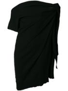 Mm6 Maison Margiela Asymmetric Off Shoulder Dress - Black
