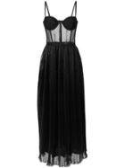 Ermanno Ermanno Sheer Bodice Evening Dress - Black
