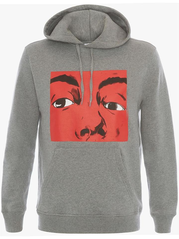 Jw Anderson Graphic Print Hoodie - Grey