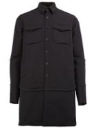Sacai Panelled Coat, Men's, Size: 3, Black, Nylon/polyester/wool