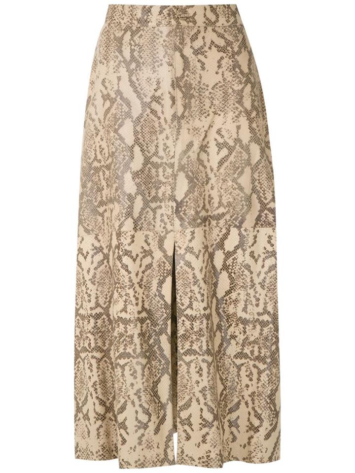 Nk Snake Print Midi Skirt - Neutrals
