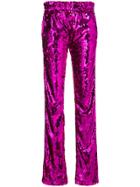 Faith Connexion High-waisted Sequin Trousers - Pink & Purple