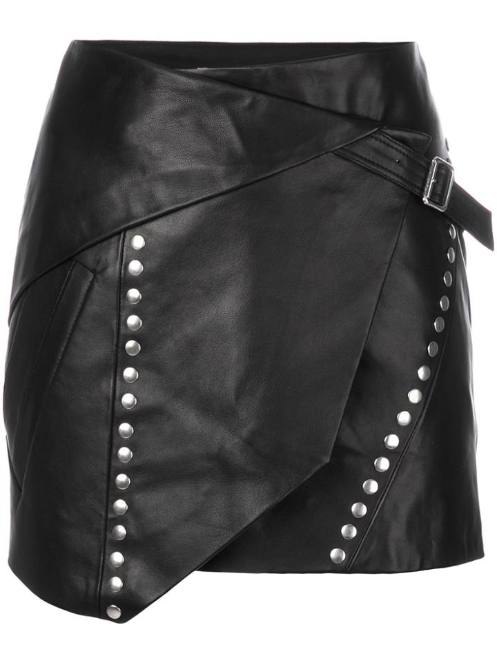 Iro Studded Wrap Mini Skirt - Black