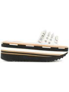 Moschino Studded Platform Mules - White