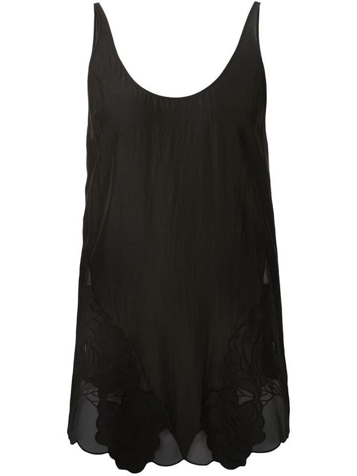 Stella Mccartney Embroidered Flower Top, Women's, Size: 42, Black, Silk