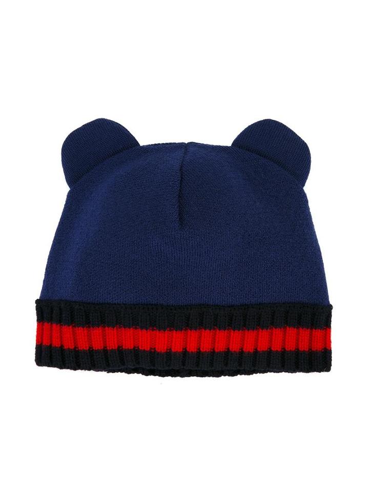 Gucci Kids Web Beanie With Ears, Boy's, Size: 46 Cm, Blue