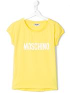 Moschino Kids Logo Print T-shirt, Girl's, Size: 14 Yrs, Yellow/orange