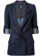 Guild Prime Double Breasted Denim Blazer, Women's, Size: 36, Blue, Polyester/polyurethane/wool