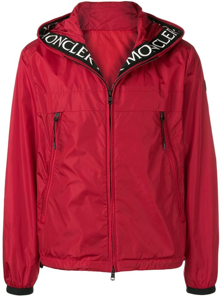 Moncler Hooded Zip-up Jacket - Red