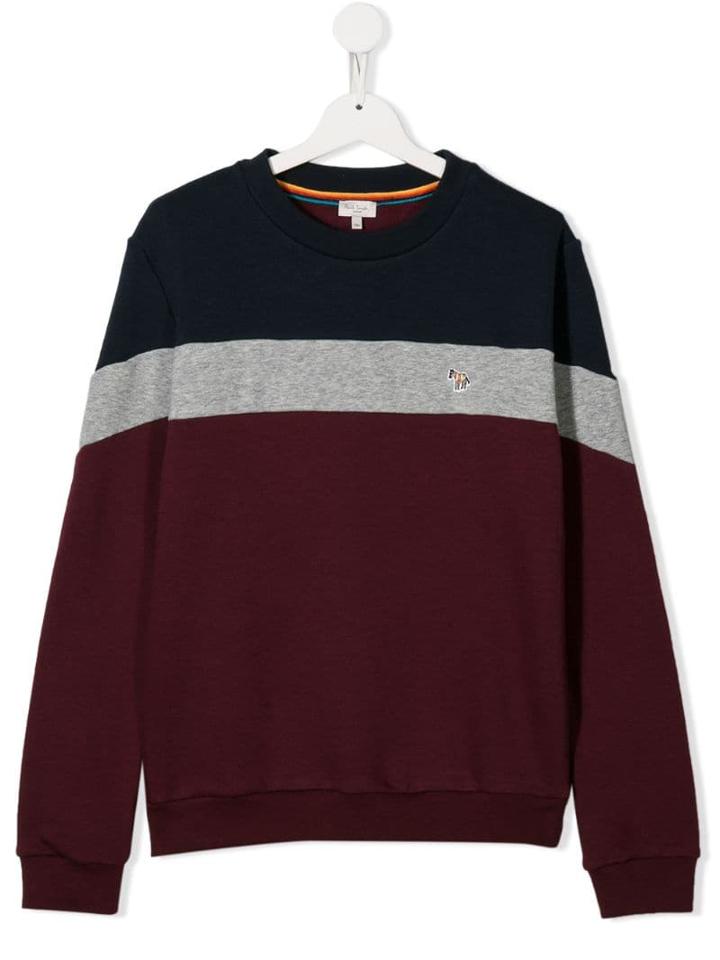 Paul Smith Junior Stripe Panelled Jumper - Blue